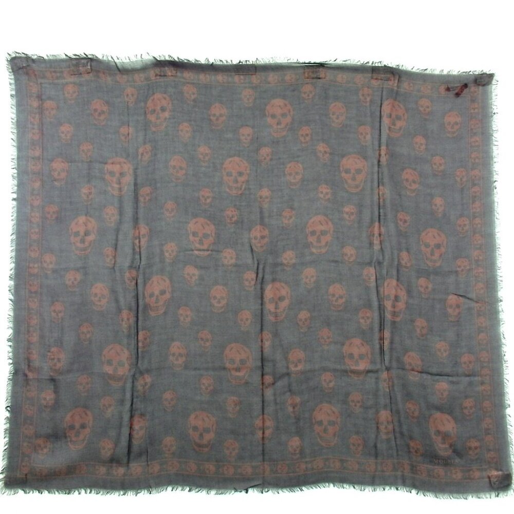 Authentic Alexander Mcqueen Skull Pattern Scarf S… - image 1
